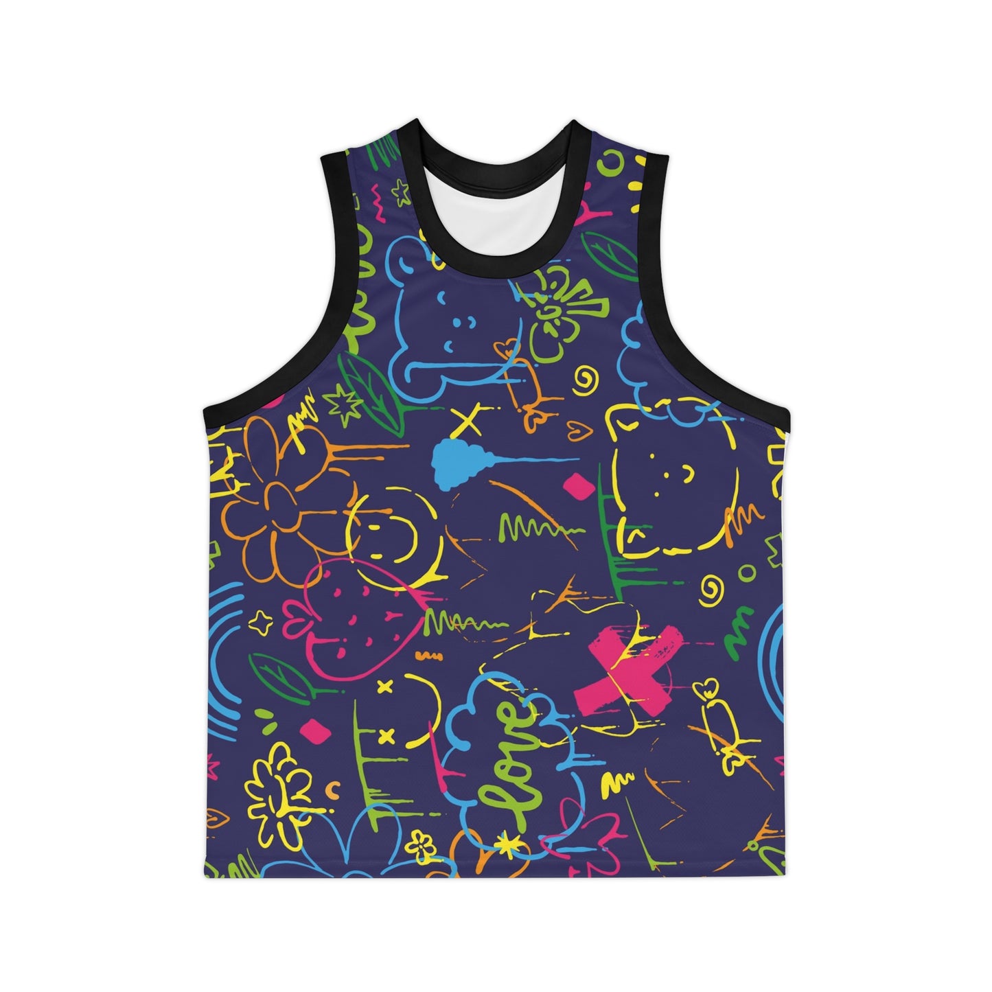 Colorful Fun Unisex Basketball Jersey - Perfect for Summer Games and Casual Wear